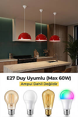Luna Metal Avize 30 cm - Turuncu - 3