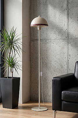 Luna Rug Tek Ayaklı Krem Modern Metal Lambader Oturma Odası & Yatak Odası & Salon Lambası - MARRIEN