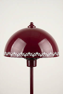 Luna Tulip Tek Ayaklı Bordo Modern Metal Lambader Oturma Odası & Yatak Odası & Salon Lambası - 4