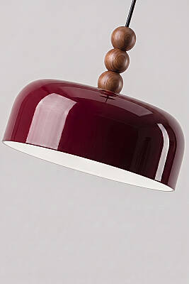 Marella Ahşap 3 Boncuklu Avize 30 cm - Bordo - 4
