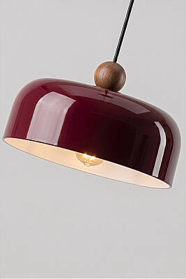 Marella Ahşap Boncuklu Avize 30 cm - Bordo - 2