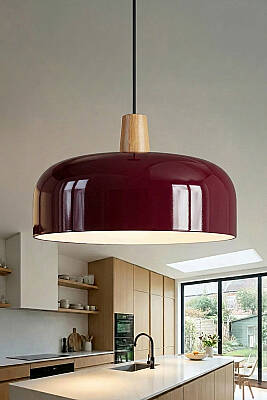 Marella Ahşap Avize 30 cm - Bordo 