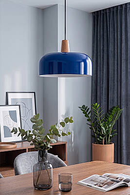 Marella Ahşap Avize 30 cm - Lacivert - 2