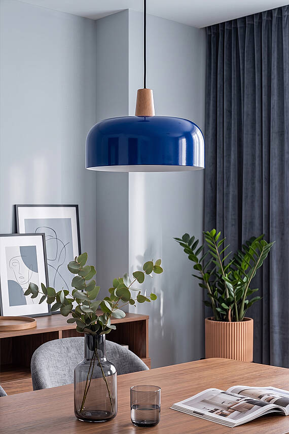 Marella Ahşap Avize 30 cm - Lacivert - 2