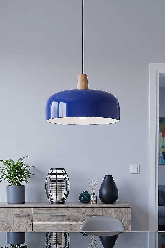 Marella Ahşap Avize 30 cm - Lacivert - 3