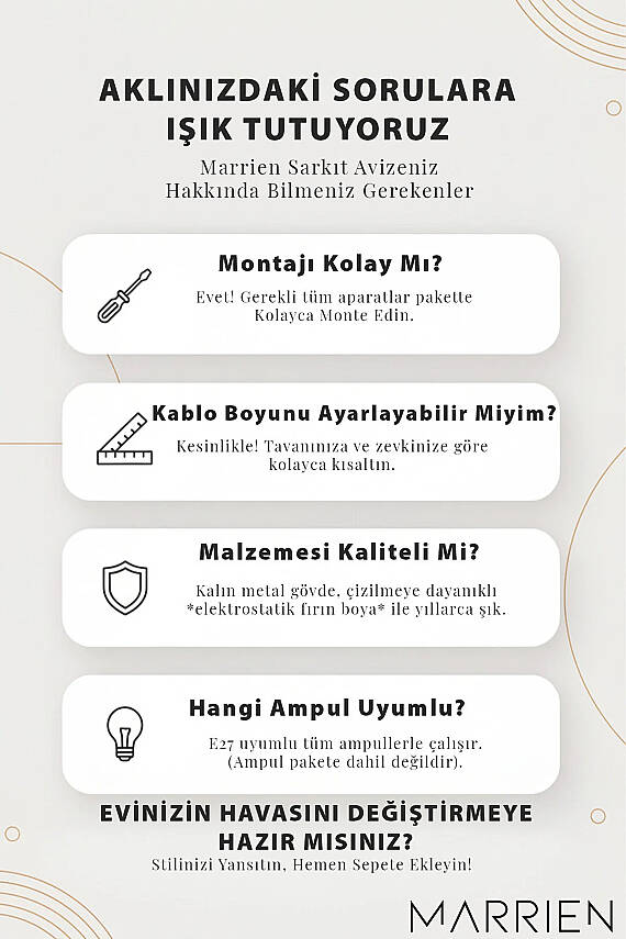 Marella Ahşap Avize 30 cm - Lacivert - 8