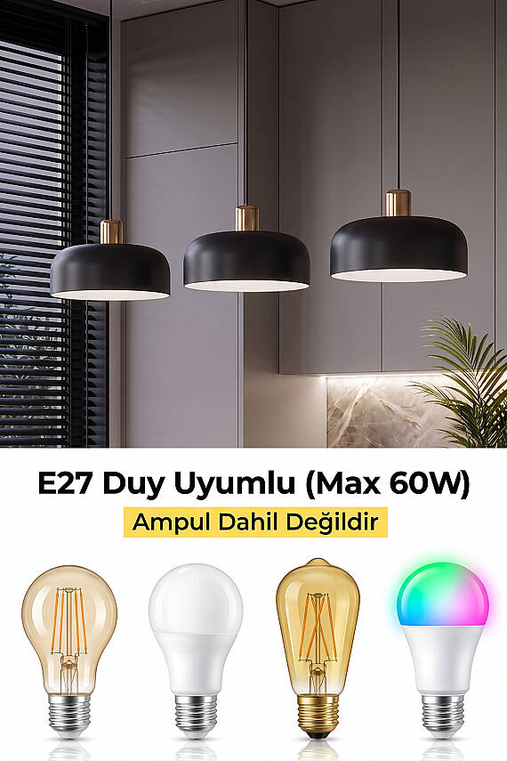 Marella Gold Avize 30 cm - Siyah - 5