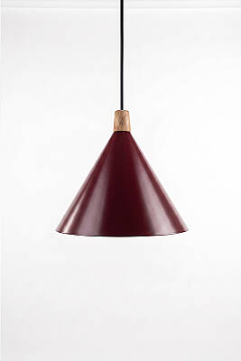 Cone Ahşap Avize 25 cm - Bordo - 6