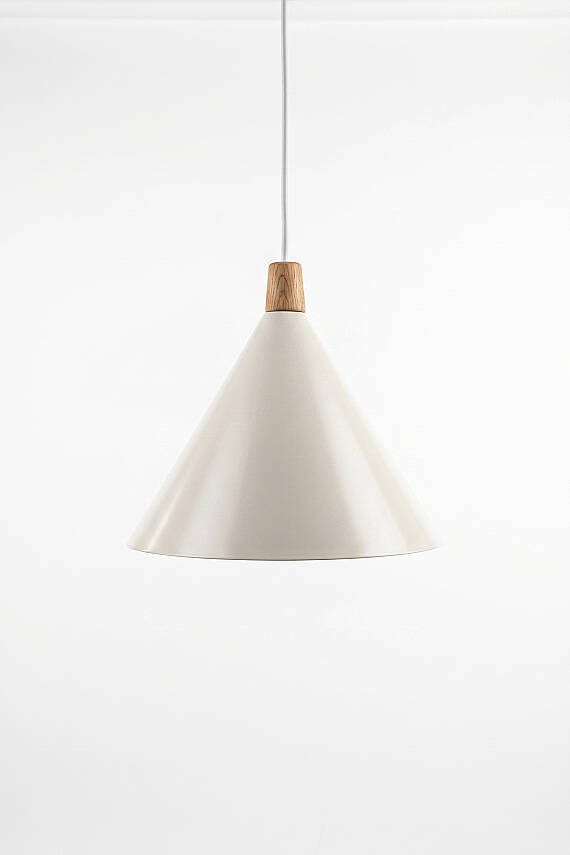Cone Ahşap Avize 25 cm - Krem - 6