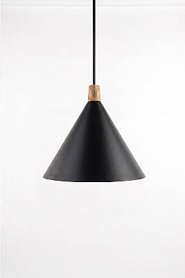 Cone Ahşap Avize 25 cm - Siyah - 6