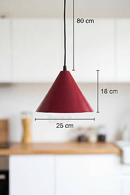 Cone Metal Avize 25 cm - Bordo - 4
