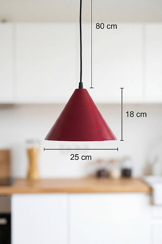 Cone Metal Avize 25 cm - Bordo - 4