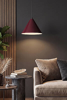Cone Metal Avize 25 cm - Bordo - 5