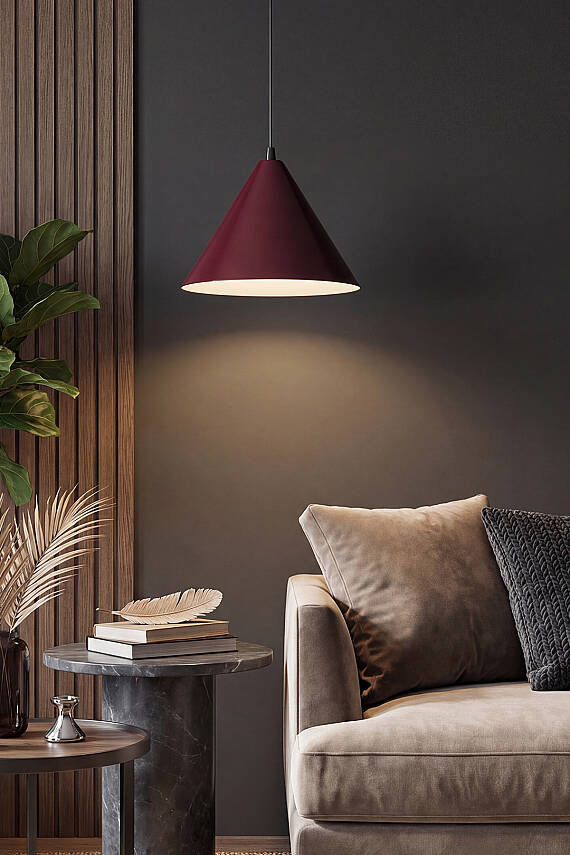 Cone Metal Avize 25 cm - Bordo - 5