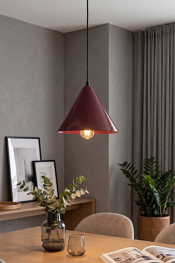 Cone Metal Avize 25 cm - Bordo - 7