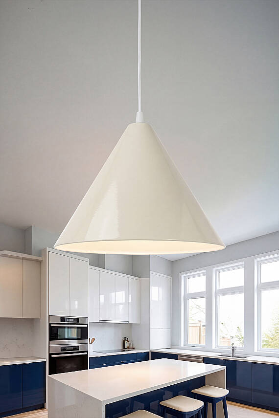Cone Metal Avize 25 cm - Krem - 1