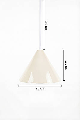 Cone Metal Avize 25 cm - Krem - 5