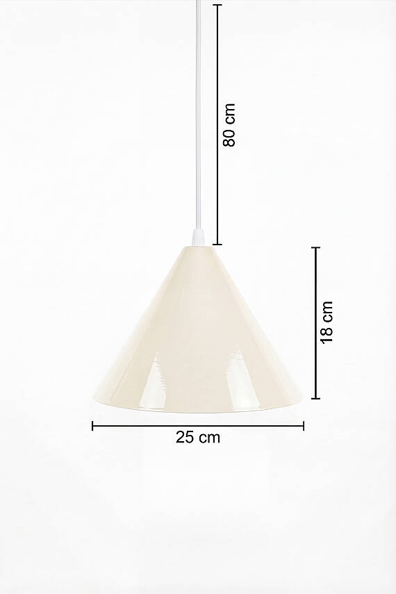 Cone Metal Avize 25 cm - Krem - 5