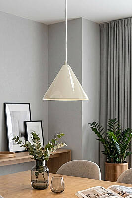 Cone Metal Avize 25 cm - Krem - 7