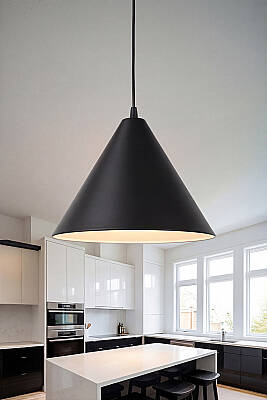 Cone Metal Avize 25 cm - Siyah - MARRIEN