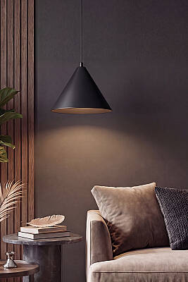 Cone Metal Avize 25 cm - Siyah - 4