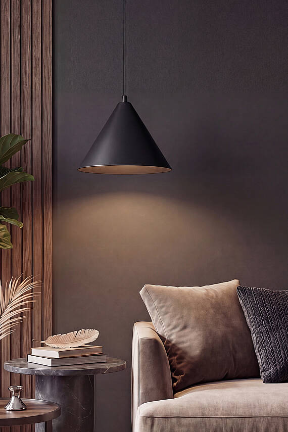 Cone Metal Avize 25 cm - Siyah - 4