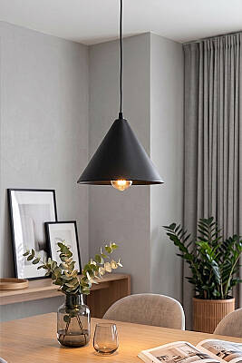Cone Metal Avize 25 cm - Siyah - 7
