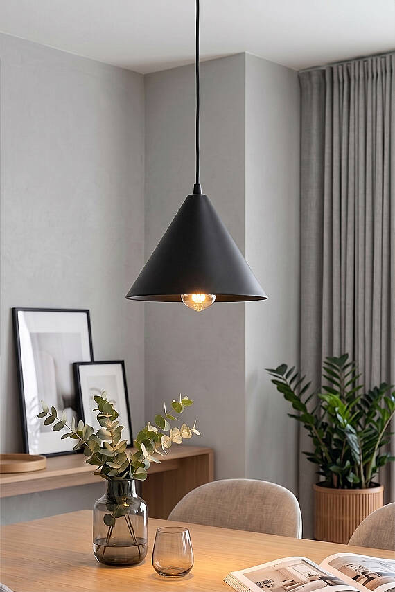 Cone Metal Avize 25 cm - Siyah - 7