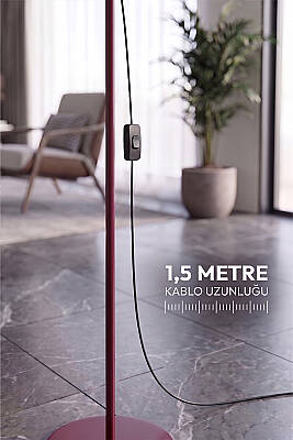 Flora Pileli Lambader - Krem Başlık / Bordo Gövde - 6