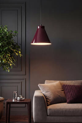 -Liva-Bohem-Bordo-Metal-Sarkıt-(20-cm)--Yemek-Masası-Üstü-Avize--Mutfak-&-Salon-Aydınlatması - 2