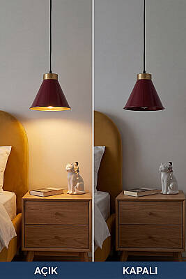 Liva Gold Metal Avize 20 cm - Bordo - 6