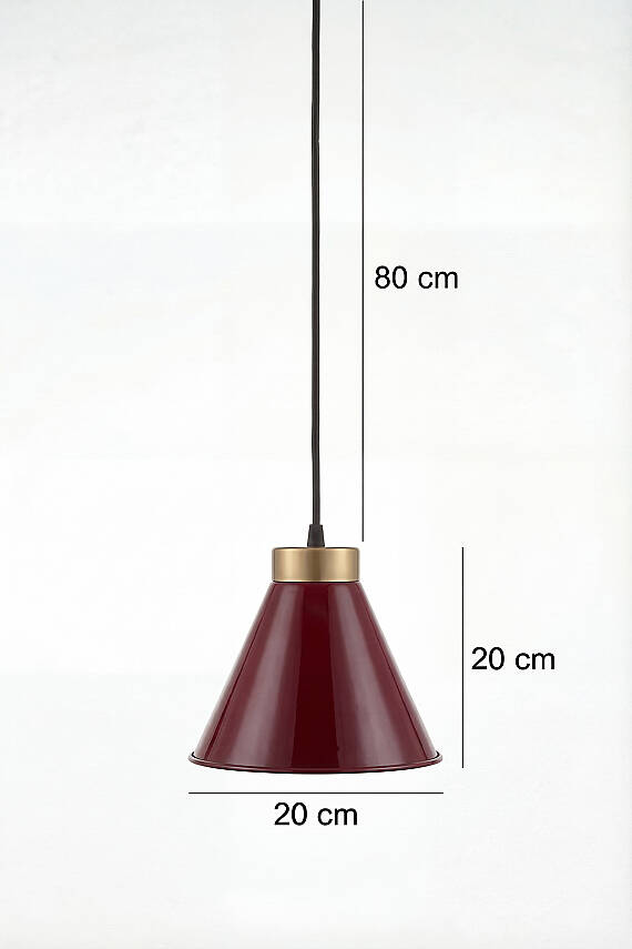 Liva Gold Metal Avize 20 cm - Bordo - 7