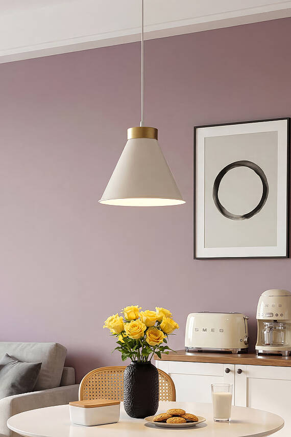 Liva Gold Metal Avize 20 cm - Krem - 4