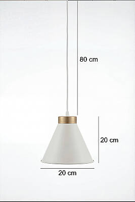 Liva Gold Metal Avize 20 cm - Krem - 7