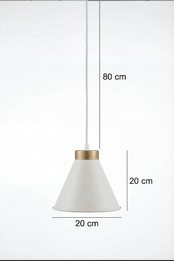 Liva Gold Metal Avize 20 cm - Krem - 7