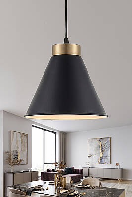 Liva Gold Metal Avize 20 cm - Siyah - MARRIEN