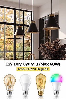 Liva Gold Metal Avize 20 cm - Siyah - 6