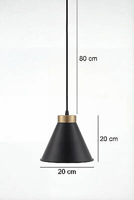 Liva Gold Metal Avize 20 cm - Siyah - 7