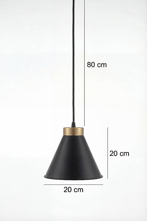 Liva Gold Metal Avize 20 cm - Siyah - 7
