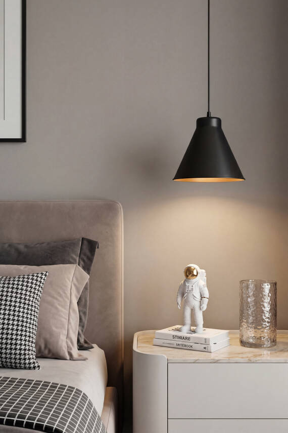 Liva Bohem Siyah Metal Sarkıt (20 cm) Yemek Masası Üstü Avize Mutfak & Salon Aydınlatması - 6