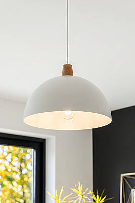 Luna Ahşap Avize 30 cm - Beyaz - 6