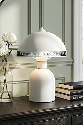 Luna Luxury Abajur 25 cm - Beyaz - MARRIEN