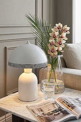 Luna Luxury Abajur 25 cm - Beyaz - 2