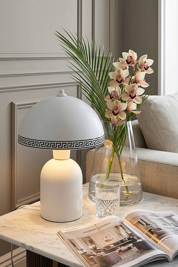 Luna Luxury Abajur 25 cm - Beyaz - 2