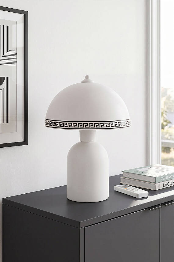 Luna Luxury Abajur 25 cm - Beyaz - 7