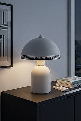 Luna Luxury Abajur 25 cm - Beyaz - 8