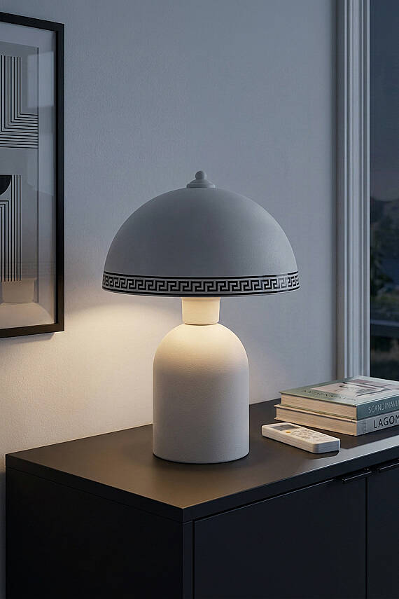 Luna Luxury Abajur 25 cm - Beyaz - 8