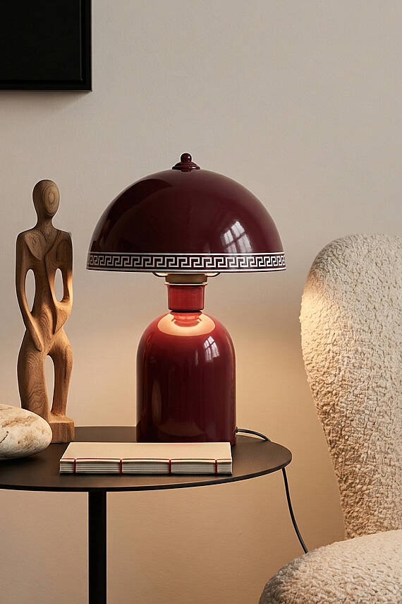Luna Luxury Abajur 25 cm - Bordo - 2