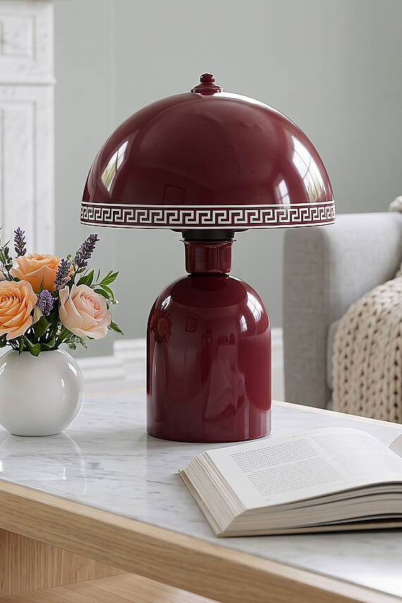 Luna Luxury Abajur 25 cm - Bordo - 3