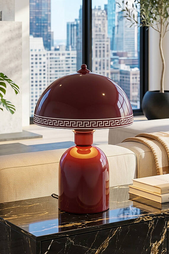 Luna Luxury Abajur 25 cm - Bordo - 4